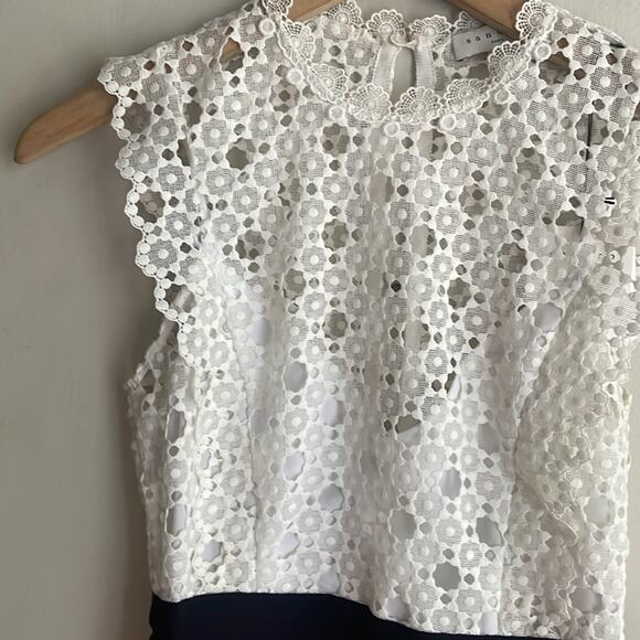 SANDRO PARIS Gab Floral-Lace Pattern Dress Pink White - Picture 4 of 16